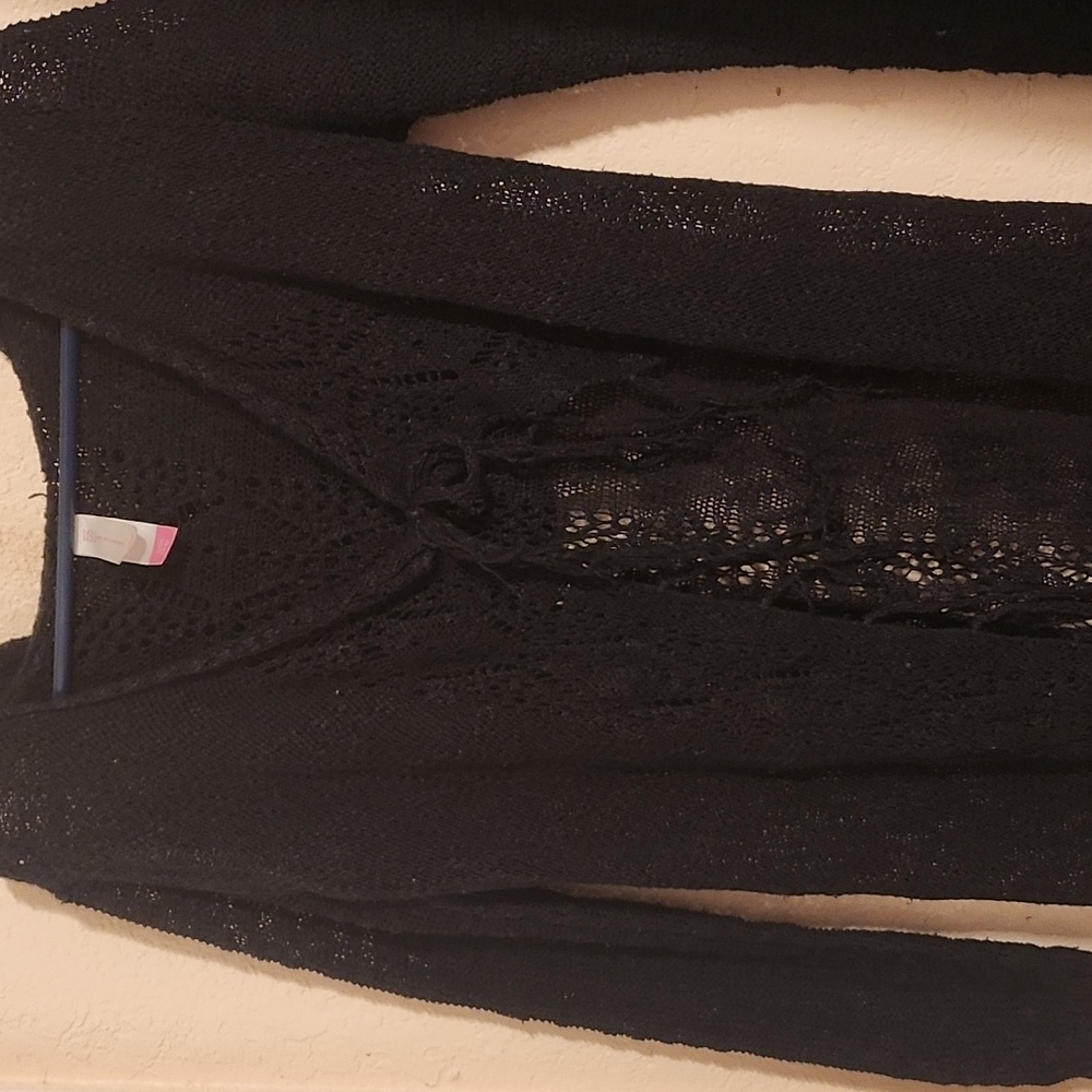 Hooded see through knee length sweater